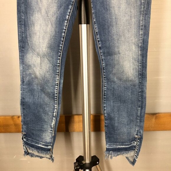 Blank NYC Intro Distressed High Low Raw Hem Denim Jeans Sz 28 - Picture 5 of 11